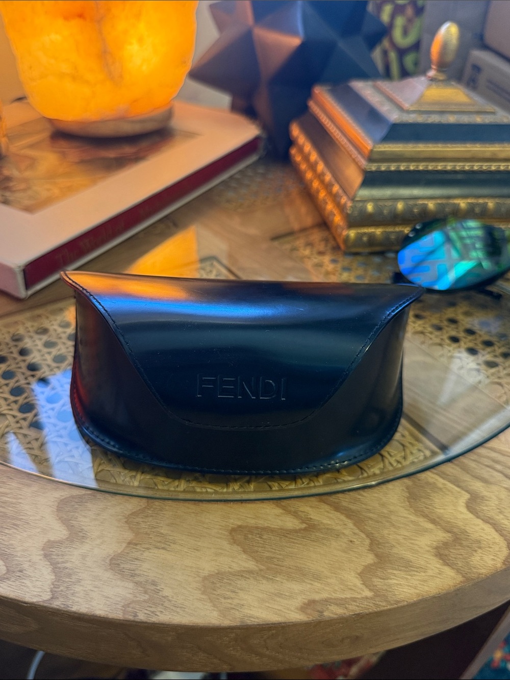 Fendi Green Blue Gradient Logo Shield Sunglasses - Picture 10 of 15